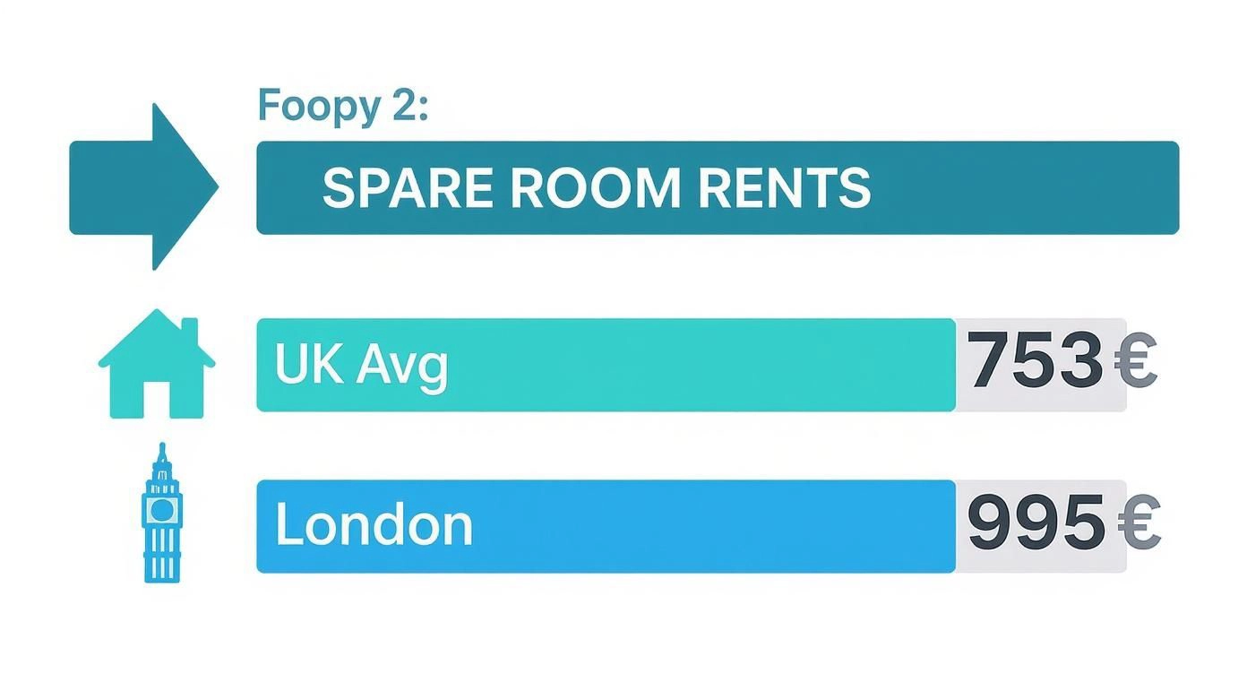 Infographic about spare room to rent